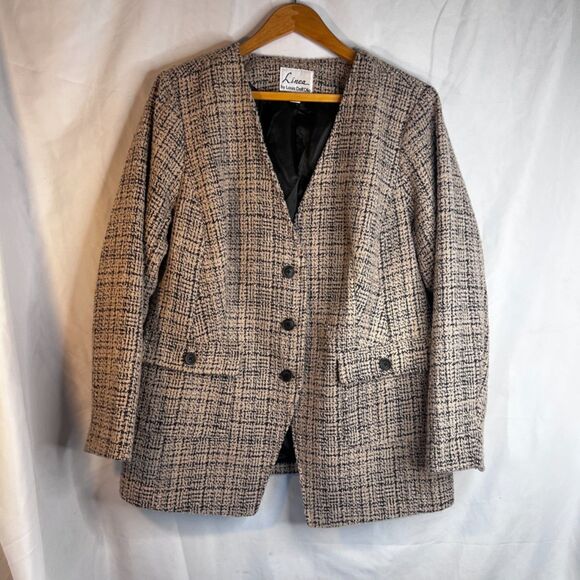 Linea by Louis Dell'Olio Single Breasted Tweed Career Blazer Jacket Size 18W - Picture 11 of 11